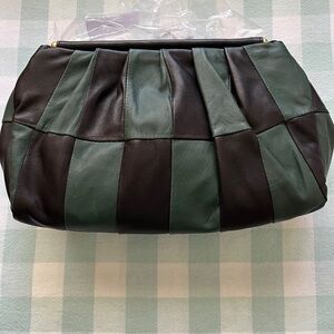 Clare V. Belle clutch in deep sea green NWOT